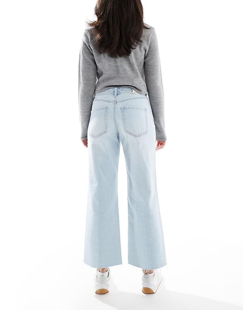 데님 라이트 블루 D96   Verkurzte, gerade geschnittene Jeans in Hellblau 208175769HELLBLAU