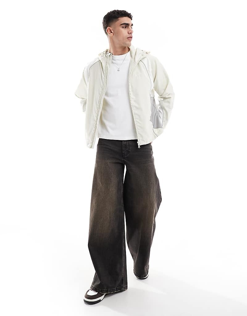 베이지 Trainingsjacke in Beige mit Einsatzen 208055695BEIGE