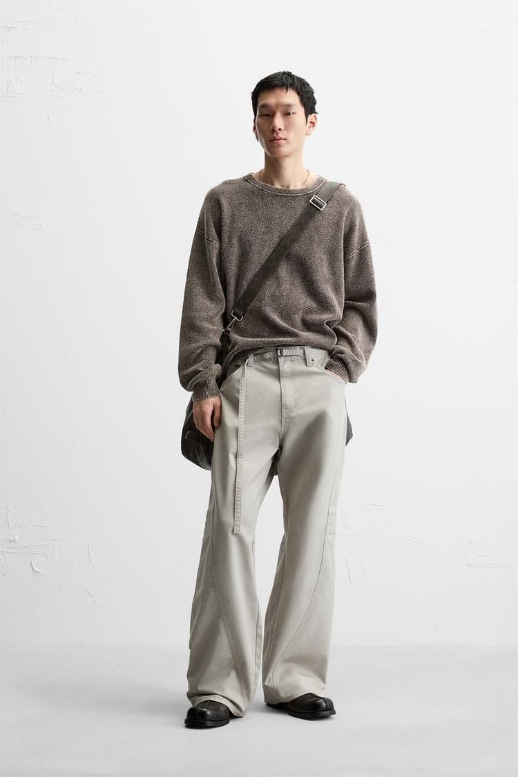 릴렉스 핏 바지 벨트 RELAXED FIT TROUSERS WITH BELT 416006314