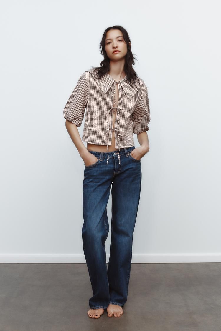 셔츠 넥 카라 GINGHAM SHIRT WITH PETER PAN COLLAR 429650933