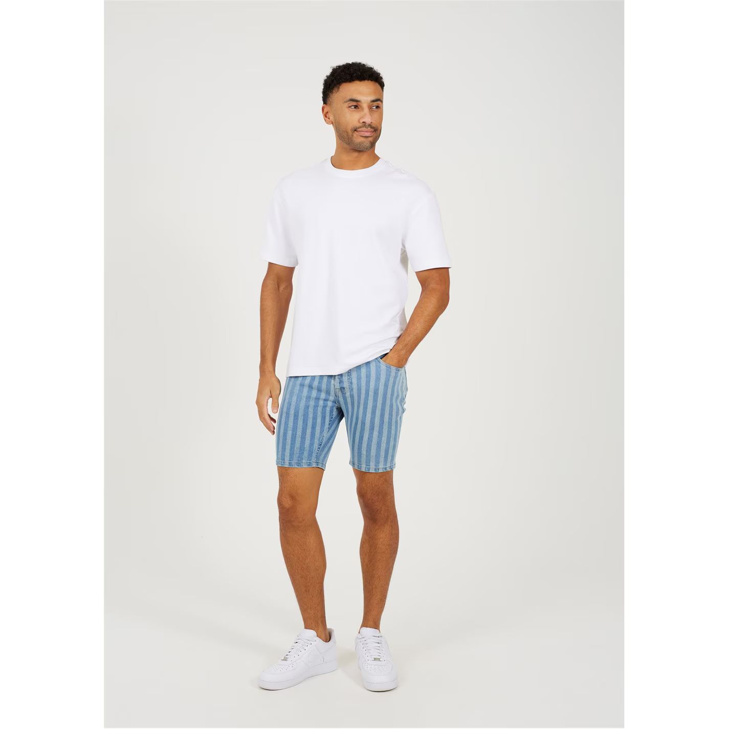 스트라이프 데님 바지 Stripe Denim Shorts Blue/Navy 43022818