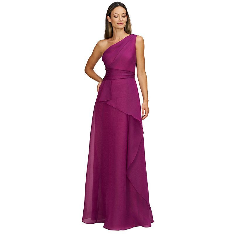 여성 원숄더 이브닝 드레스 Women's Seraphina Organza One-Shoulder Evening Gown 20809740 Violet Rose