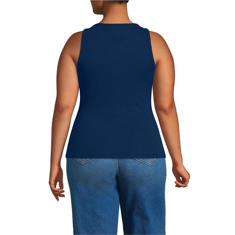 탱크 탑 Plus Size Drapey Rib Skimming Tank Top 21553702 Deep sea navy