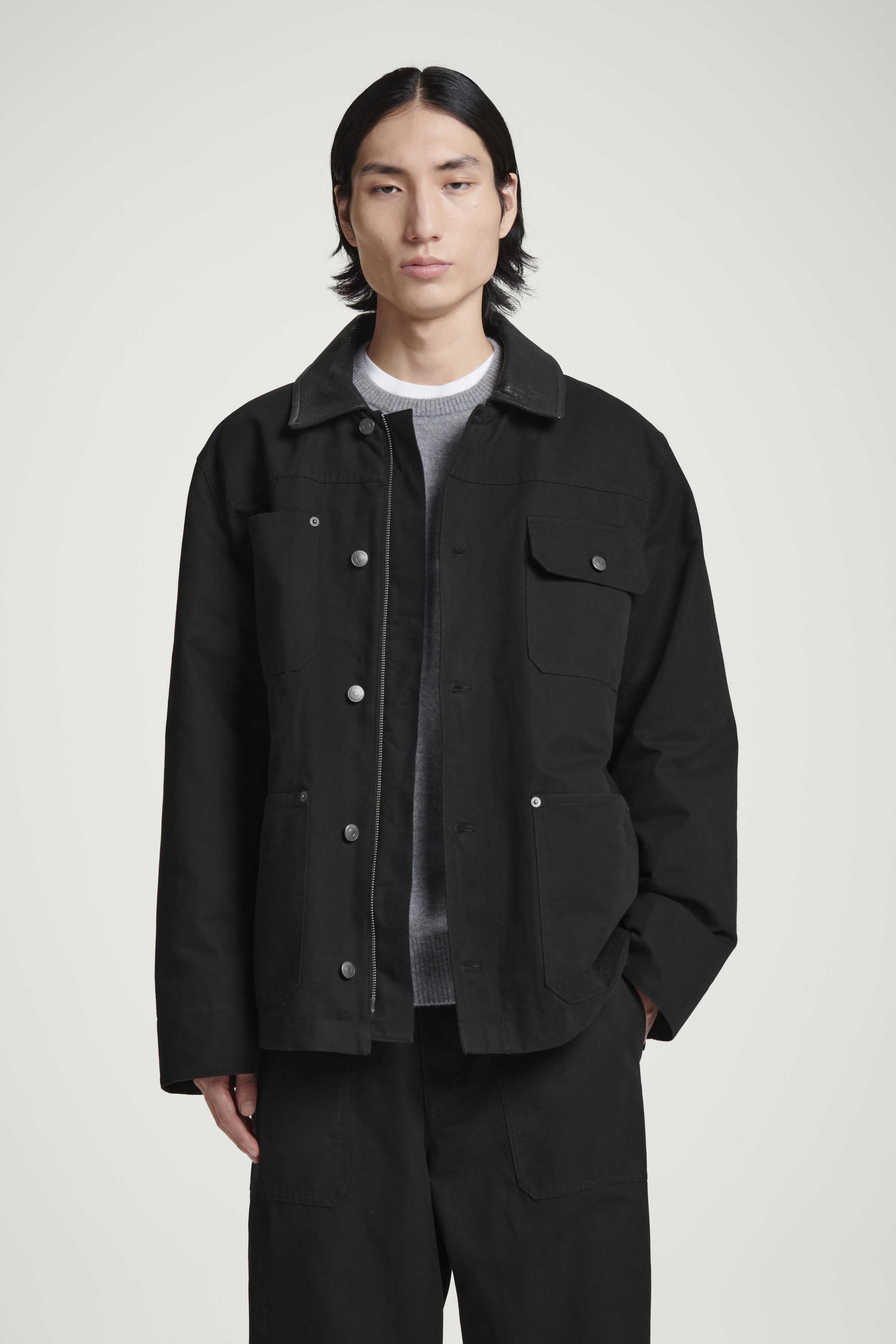 자켓 LEATHER-COLLAR FIELD JACKET 1242318001