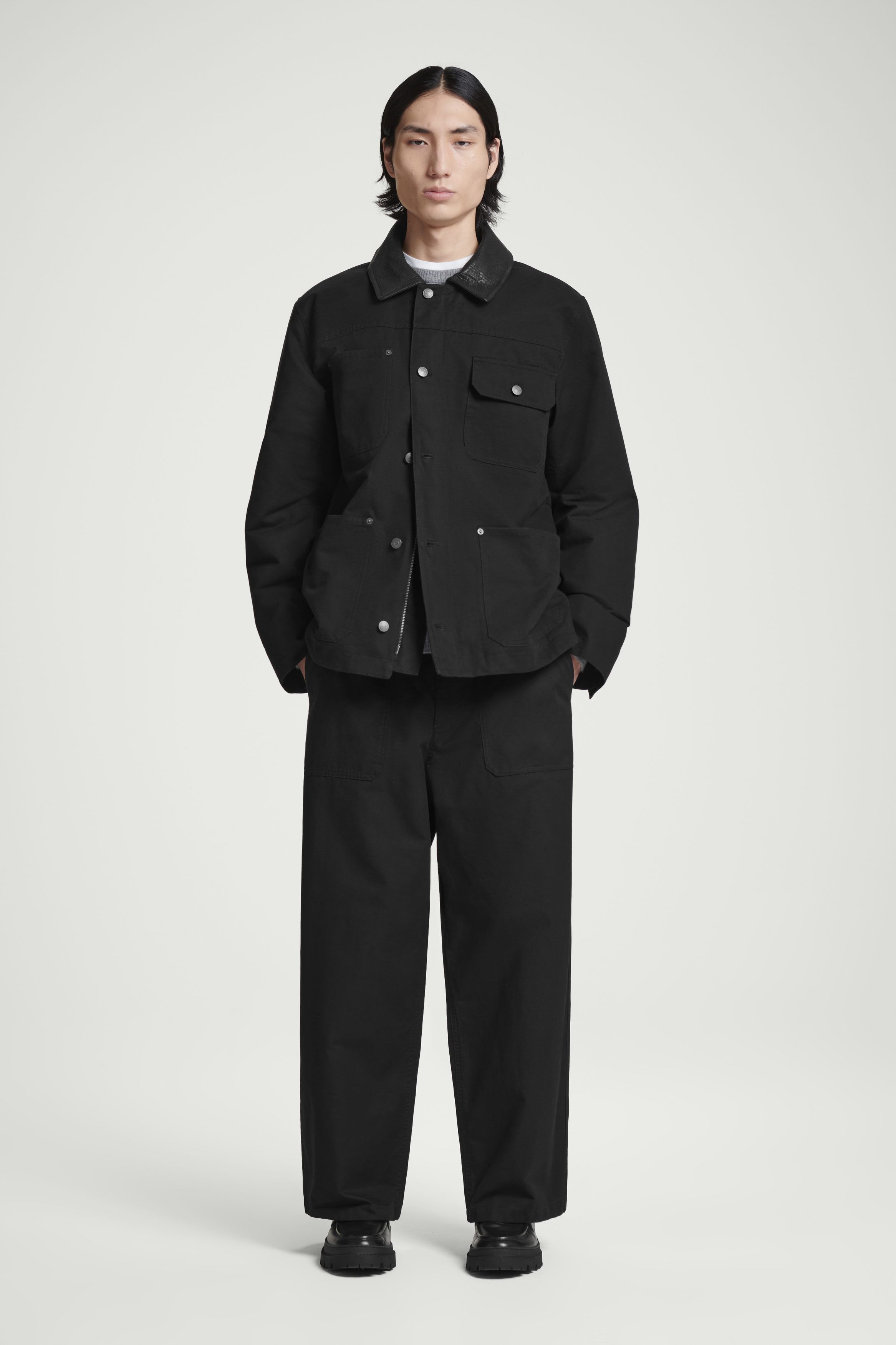 자켓 LEATHER-COLLAR FIELD JACKET 1242318001