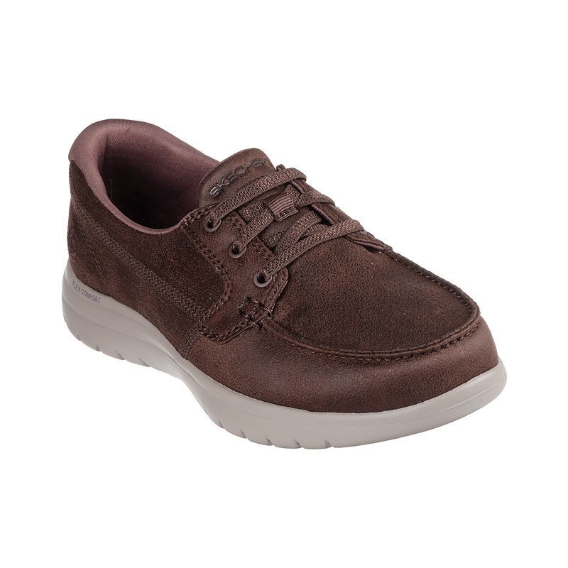 여성 더 플렉스 슬립온 캐주얼 로퍼 스니커즈 Women's On The Go Flex - Wisp Slip-On Casual Loafer Sneakers from Finish Line 21268996 Chocolate