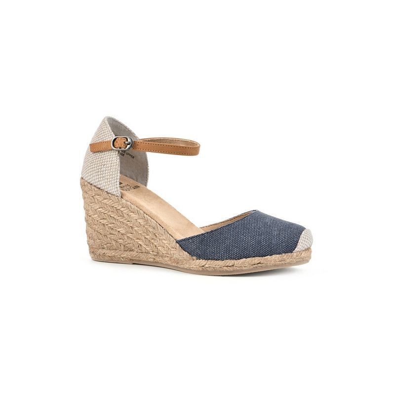 여성 에스파드류 Women's Mamba Espadrille Wedges 16857653 Denim Blue Fabric