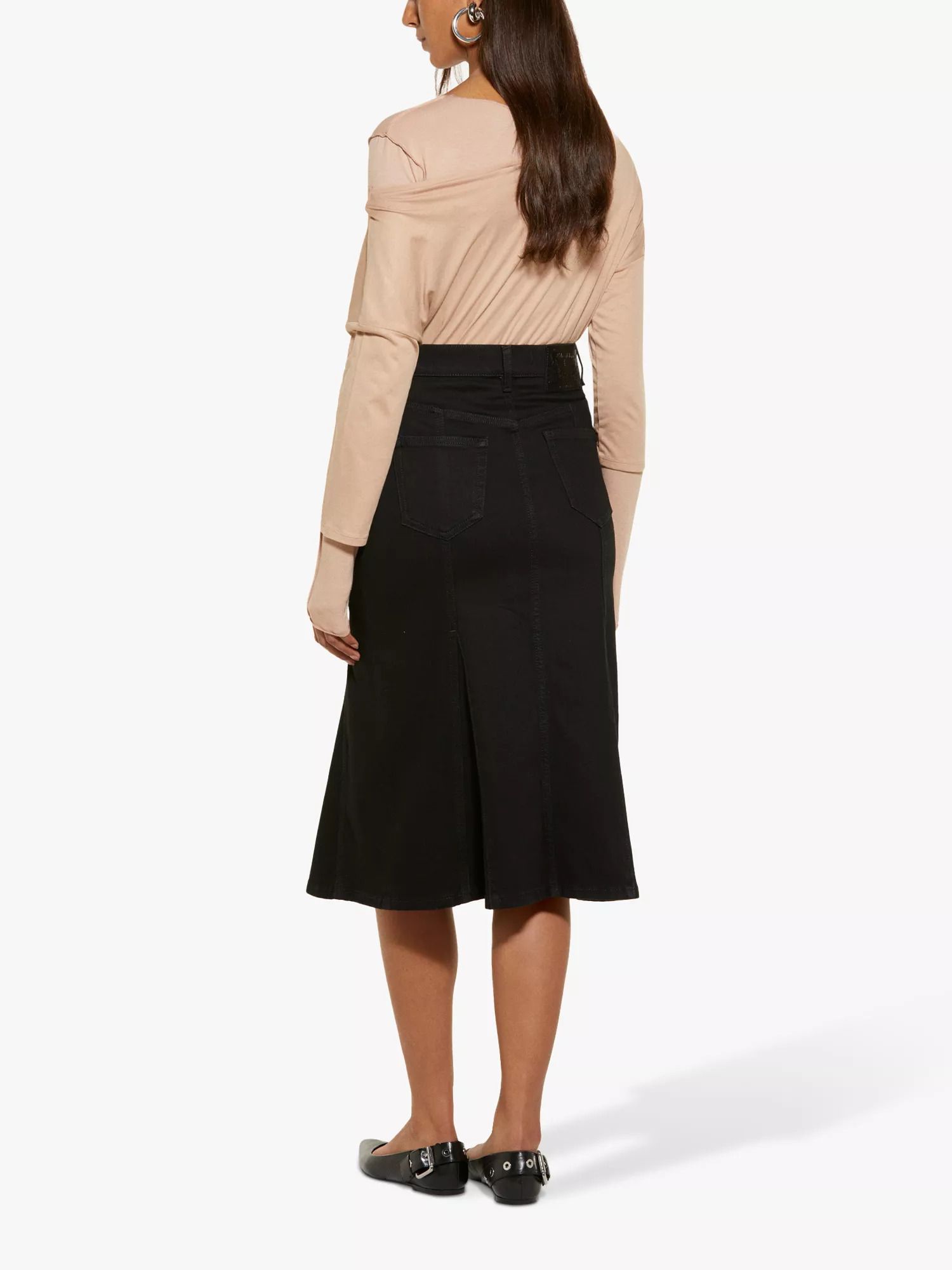 플레어 데님 스커트 블랙 Flared Denim Skirt, Black 113333697