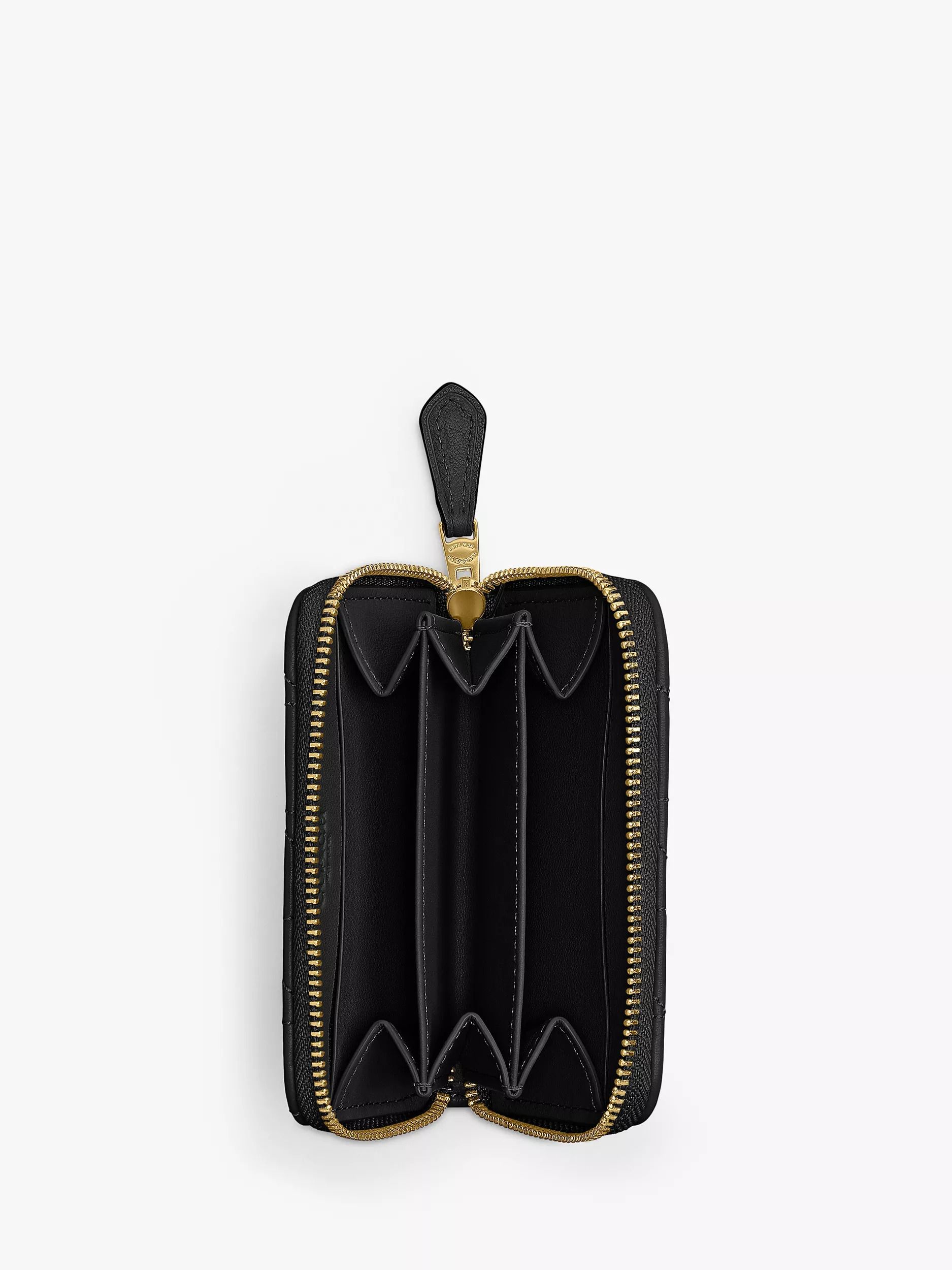 퀼티드 가죽 지퍼 카드지갑 케이스 Quilted Leather Zipped Cardholder Case 113068542 Black