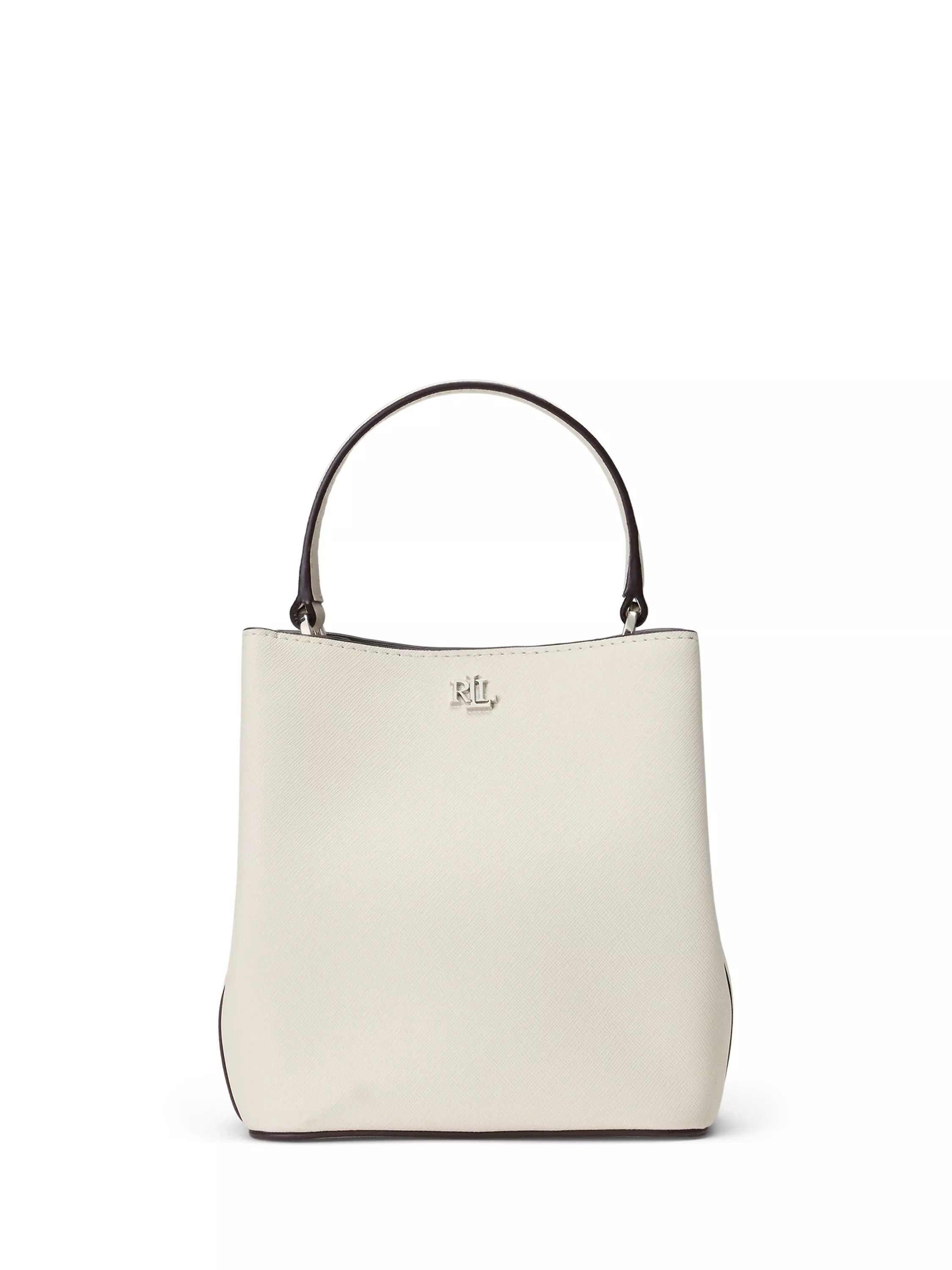 로렌 가죽 스몰 버킷 가방 Lauren  Reese Crosshatch Leather Small Bucket Bag 113023887 Soft White