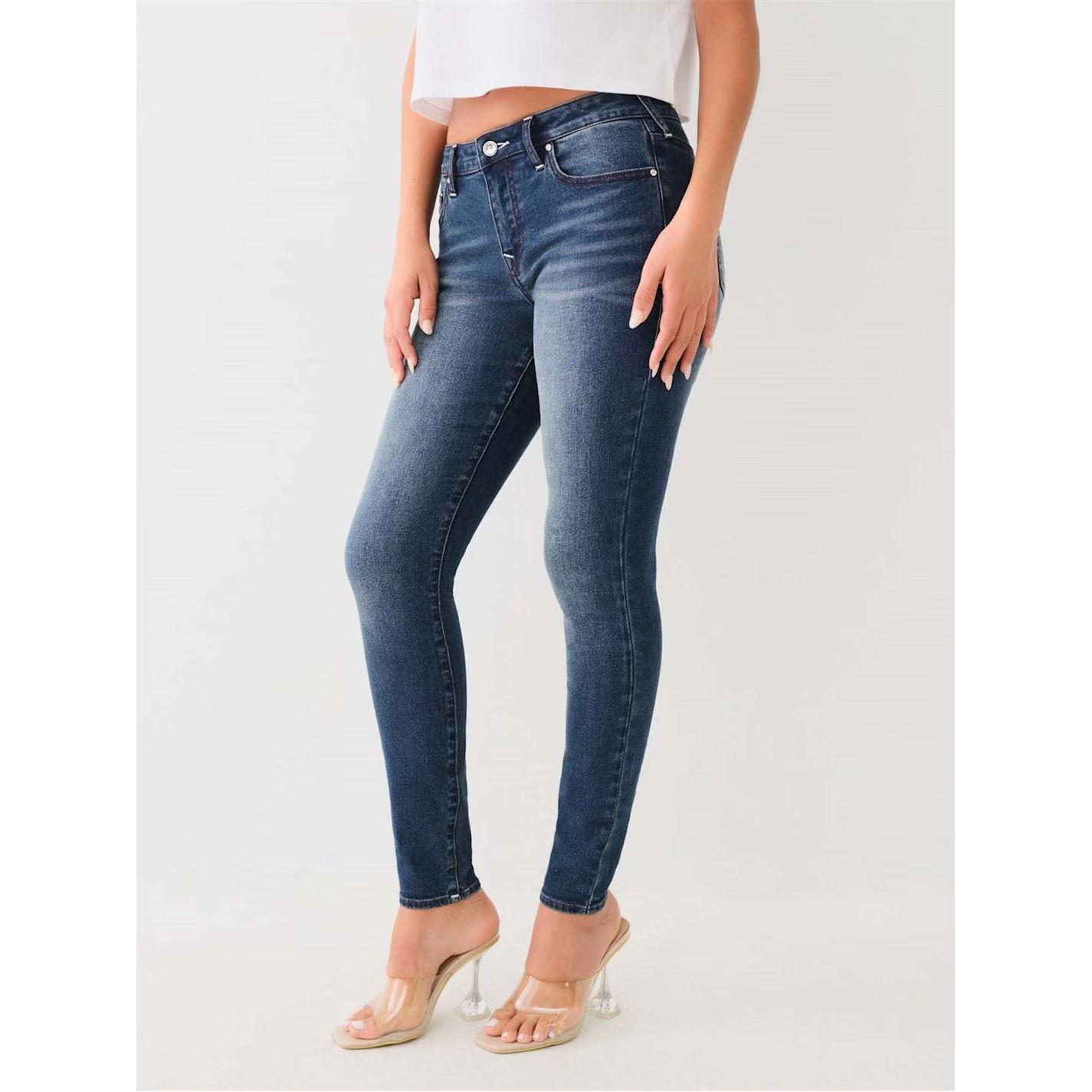 크리스탈 데님 여성 Crystal Jeans Womens 646369 Dark Shivering