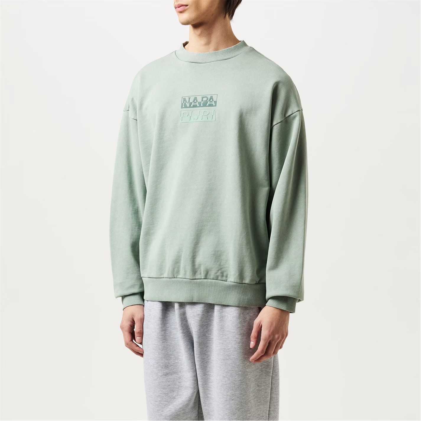 나파피리(NAPAPIJRI) | 박스 로고 크루넥 스웻셔츠 Box Logo Crew Sweatshirt 523471 Green GE4 | 트렌비
