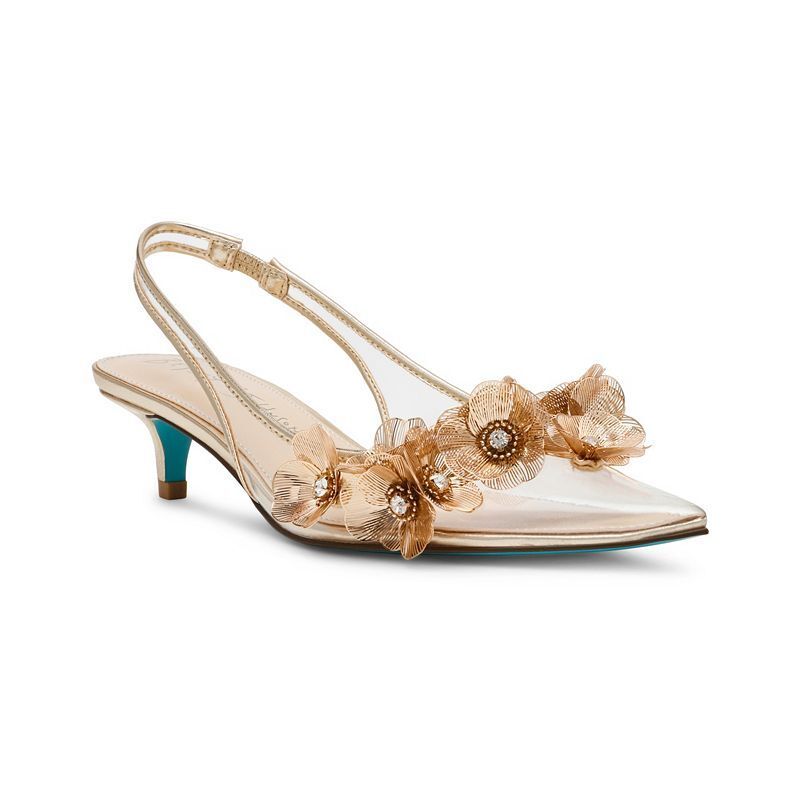 여성 로빈 플로랄 슬링백 펌프스 Women's Robin Floral Ornamented Slingback Pumps 20366201 Gold