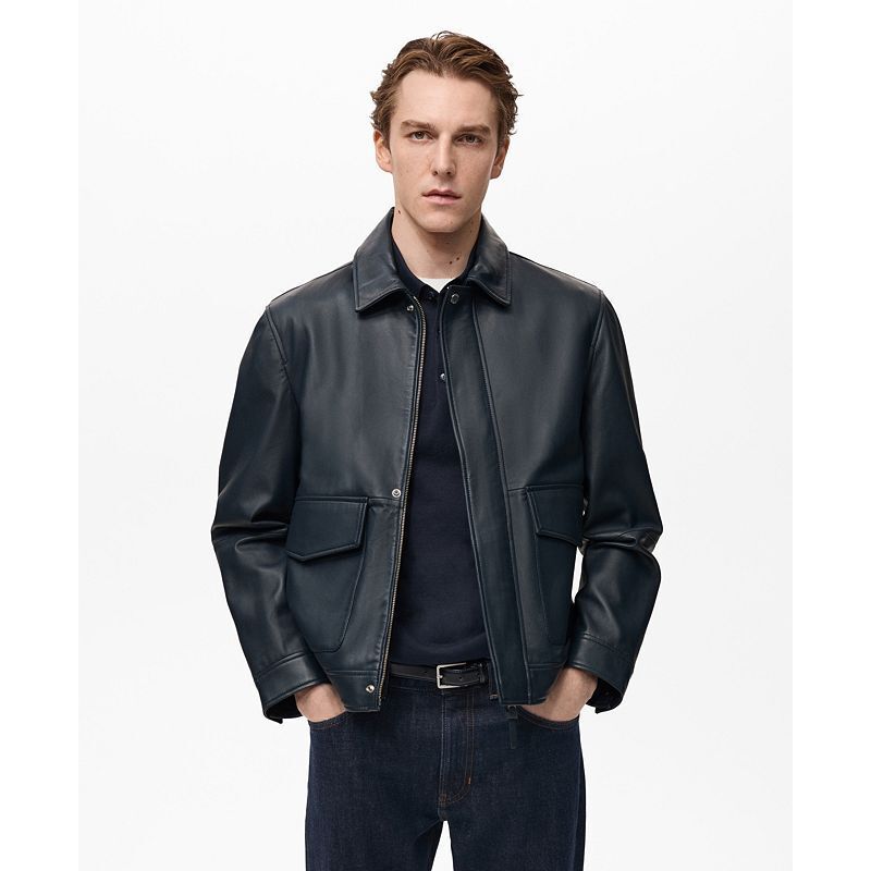 남성 나파 가죽 자켓 Men's Pocketed Nappa Leather Jacket 20727236 Night Blue