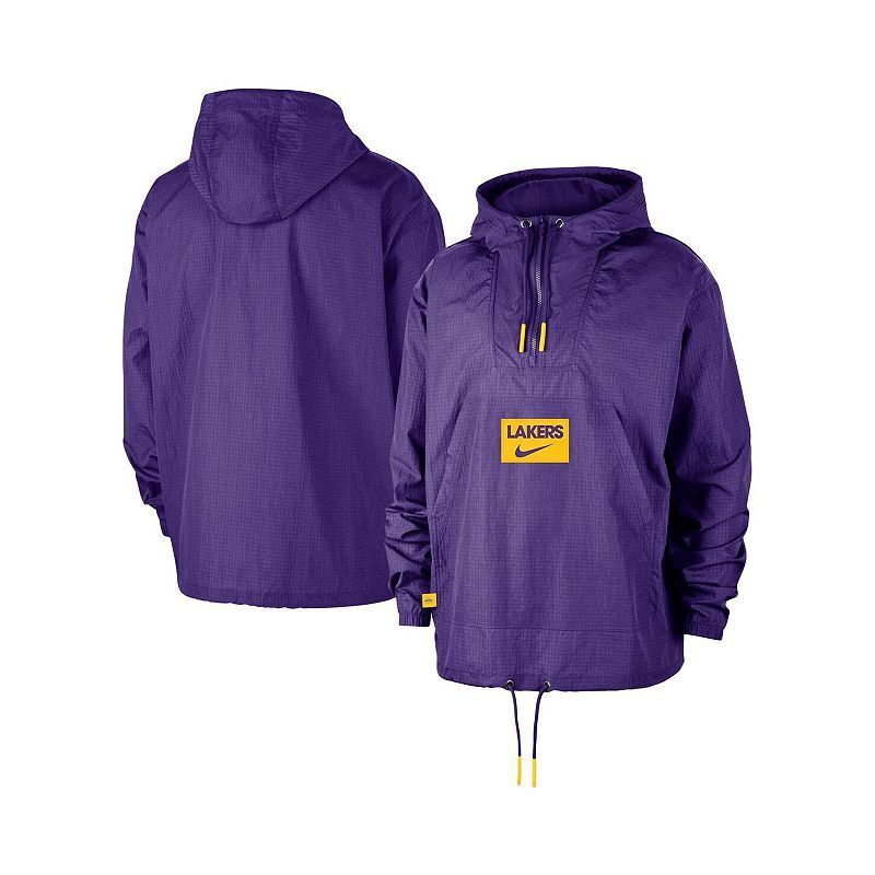 프리미엄 클럽 아노락 반집업 풀오버 후디 Men's Purple Los Angeles Lakers Courtside Premium Club Anorak Quarter-Zip Pullover Hoodie 21437765 Purple