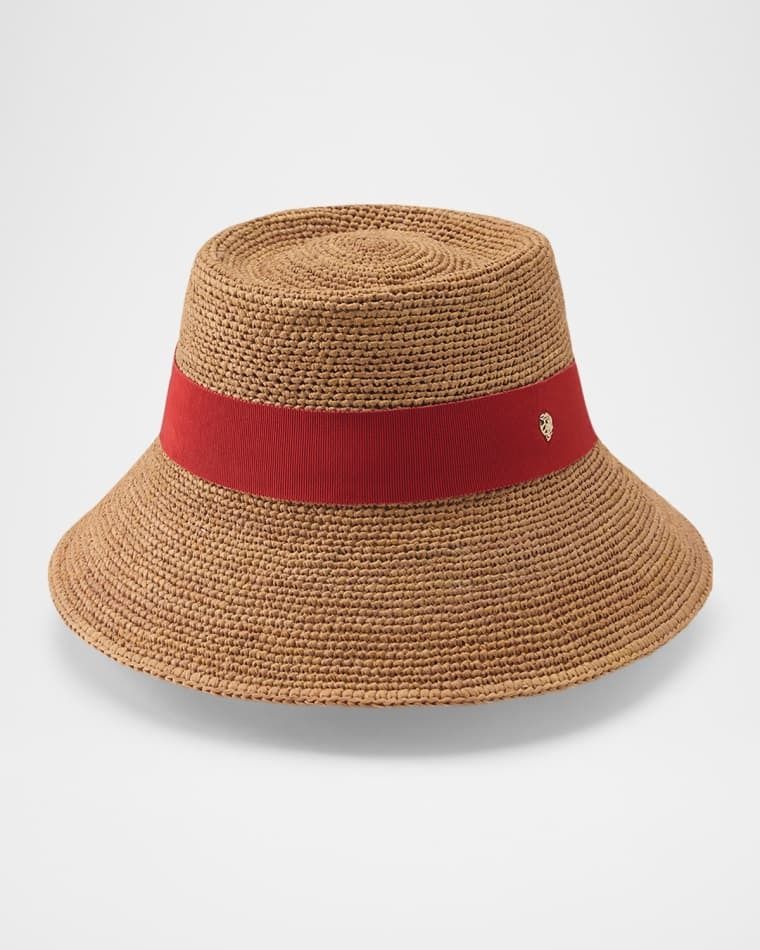 클로버 라피아 버킷 모자 Clover Raffia Cloche Bucket hat prod280630170NOUGAT TROPICAL