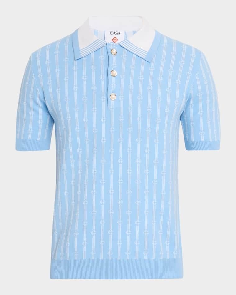 남성 모노그램 폴로 셔츠 Men's Monogram Polo Shirt prod279740073BLUE