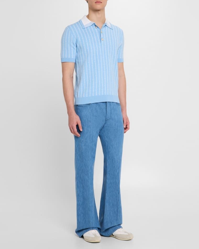 남성 모노그램 폴로 셔츠 Men's Monogram Polo Shirt prod279740073BLUE