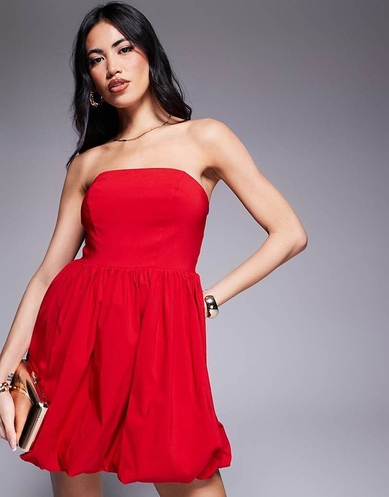 레드 Tragerloses Minikleid in Rot 207852061ROT