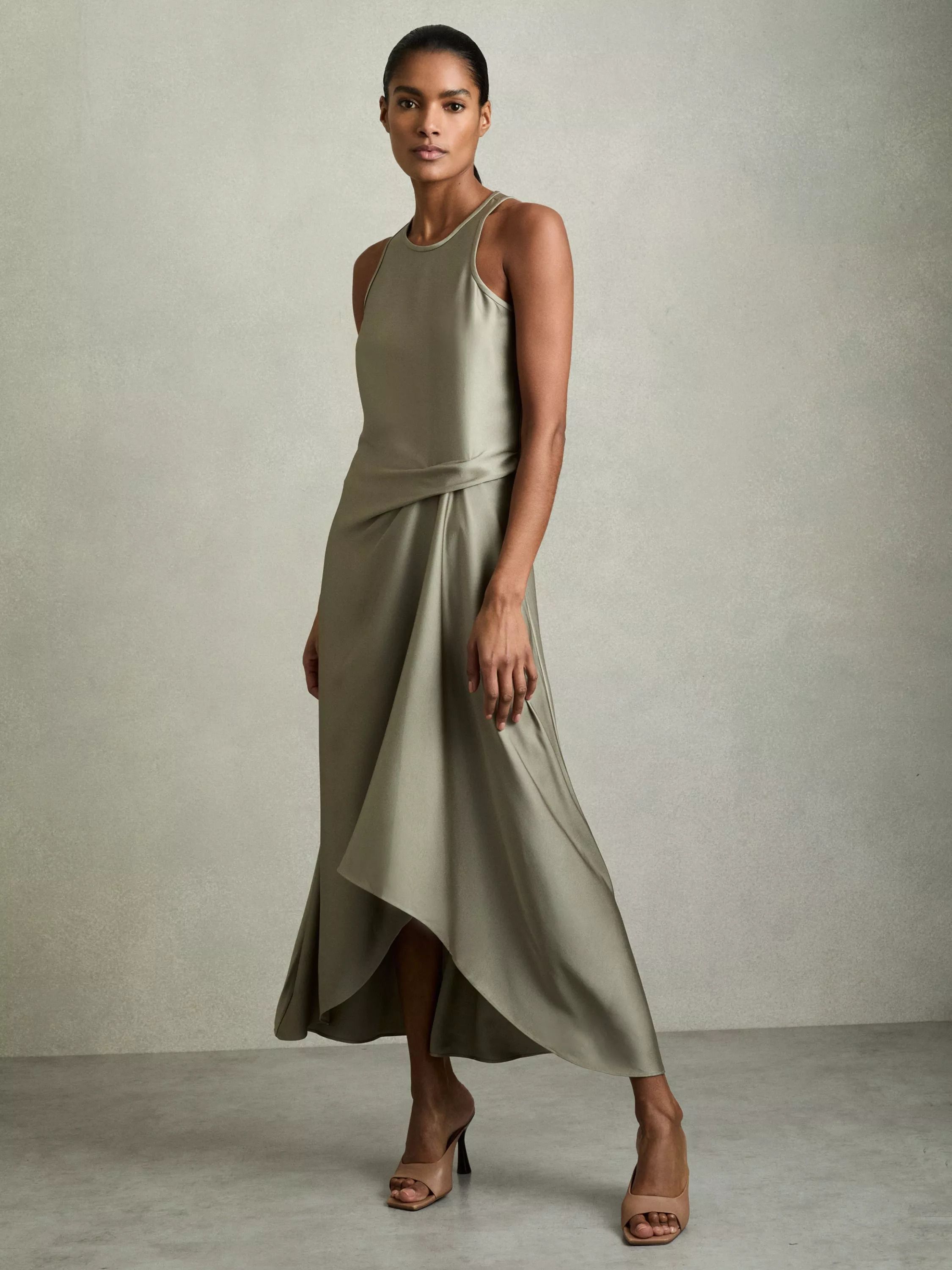 맥시 드레스 Micah Drape Maxi Dress 113167468 Khaki
