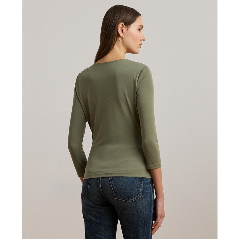 여성 스트래치 저지 언발 비대칭 탑 Women's Stretch Jersey Asymmetrical Top 20717046 Sage Green