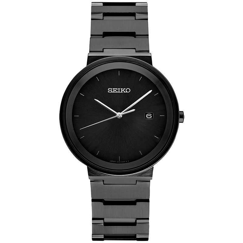 남성 에센셜 블랙 스테인레스 스틸 팔찌 시계 Men's Essentials Black Ion Finish Stainless Steel Bracelet Watch 41mm 13273433 Black