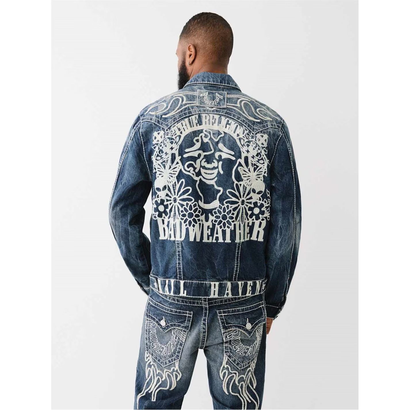 플레임 자켓 남성 Flame Trucker Jacket Mens 602172 Jngle Drk Wsh