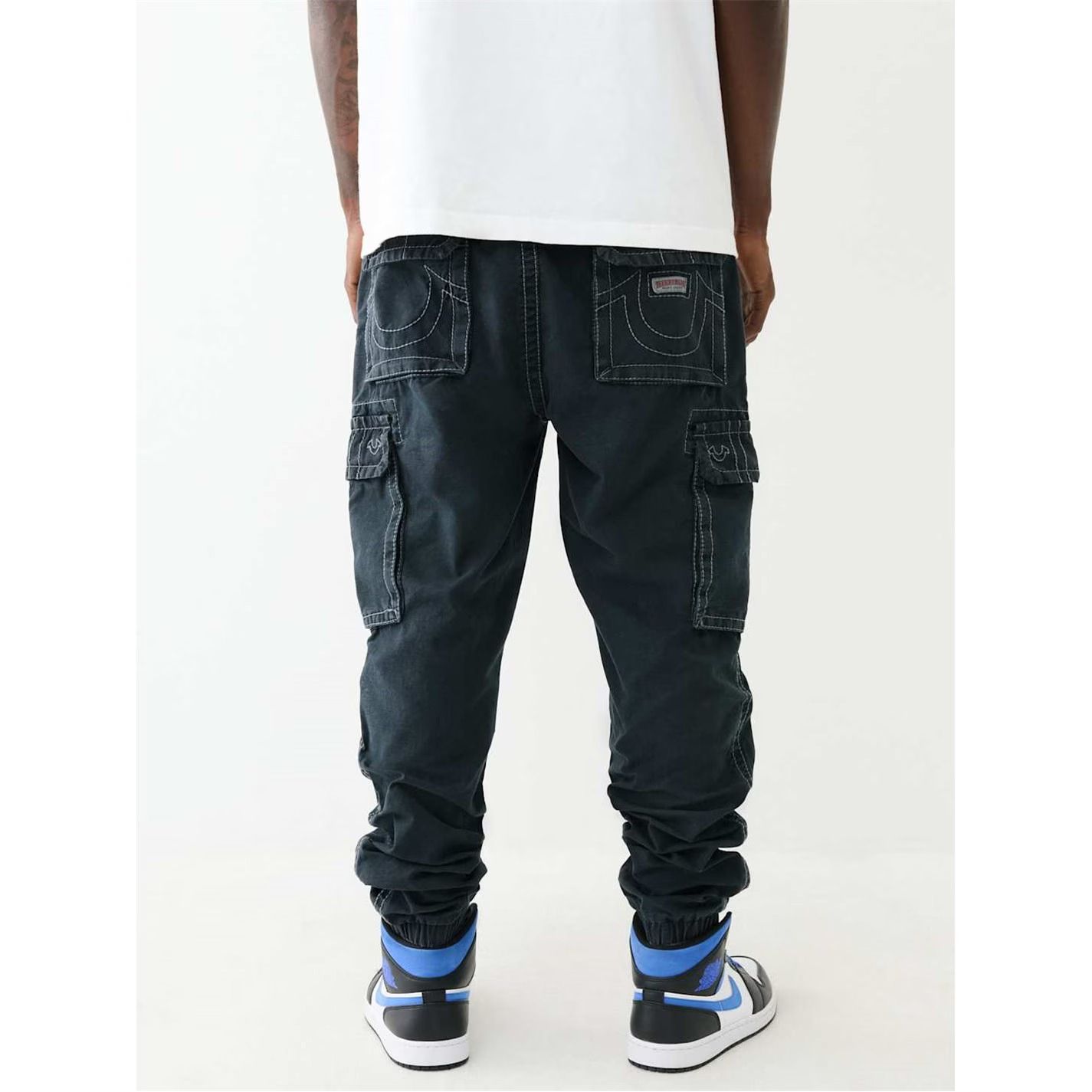워시드 카고 조거팬츠 남성 Washed Cargo Joggers Mens 327110 Jet Black