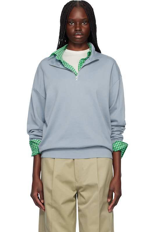 블루 수퍼 하이 집업 스웻셔츠 Blue Super High Gauge Half Zip P/O Sweatshirt 17334571