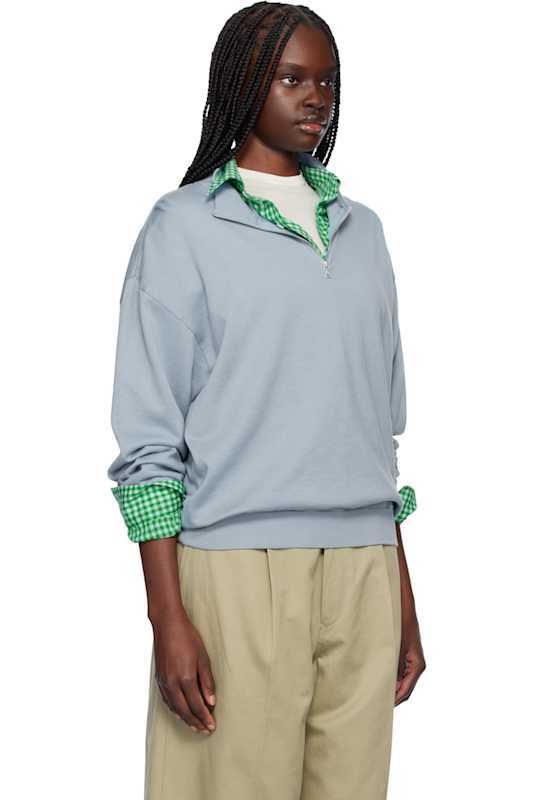 블루 수퍼 하이 집업 스웻셔츠 Blue Super High Gauge Half Zip P/O Sweatshirt 17334571