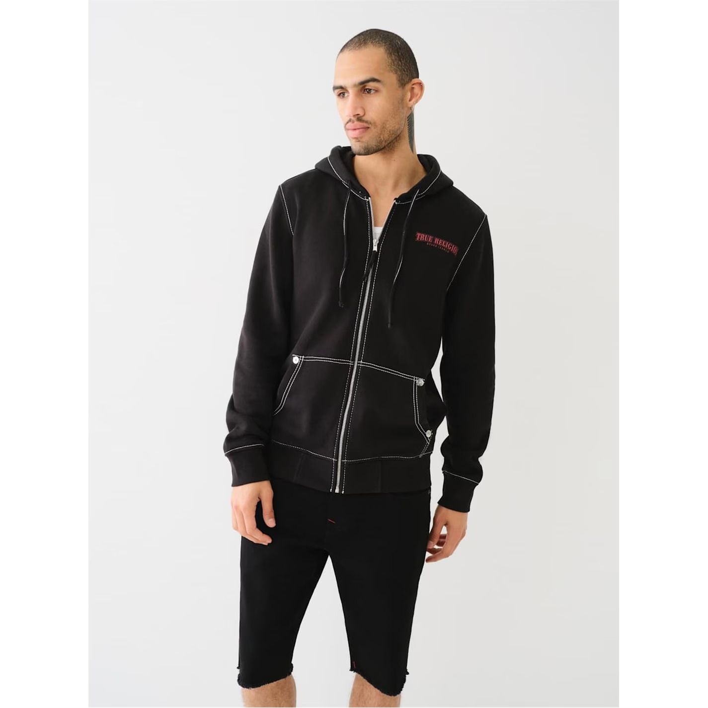 홀스슈 집업 후디 남성 Painted Horseshoe Zip Hoodie Mens 550763 Jet Black