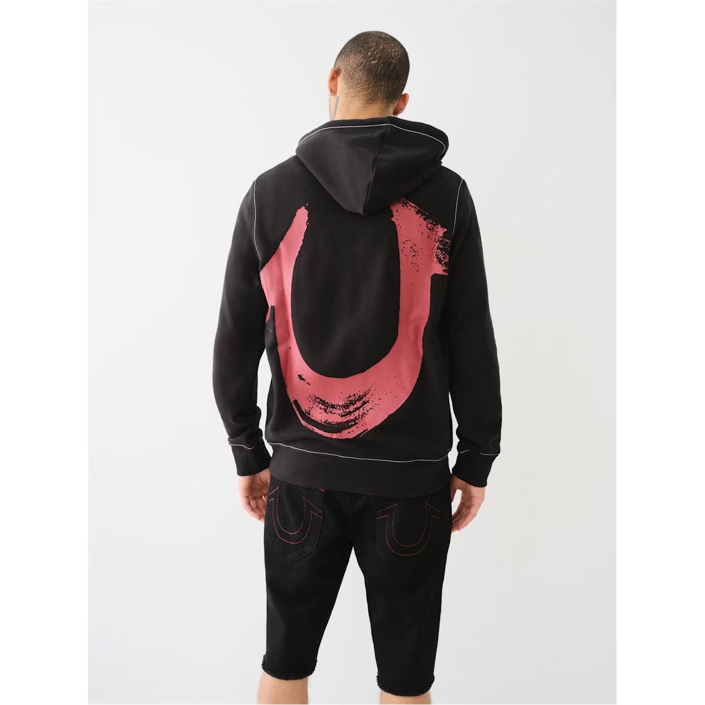 홀스슈 집업 후디 남성 Painted Horseshoe Zip Hoodie Mens 550763 Jet Black