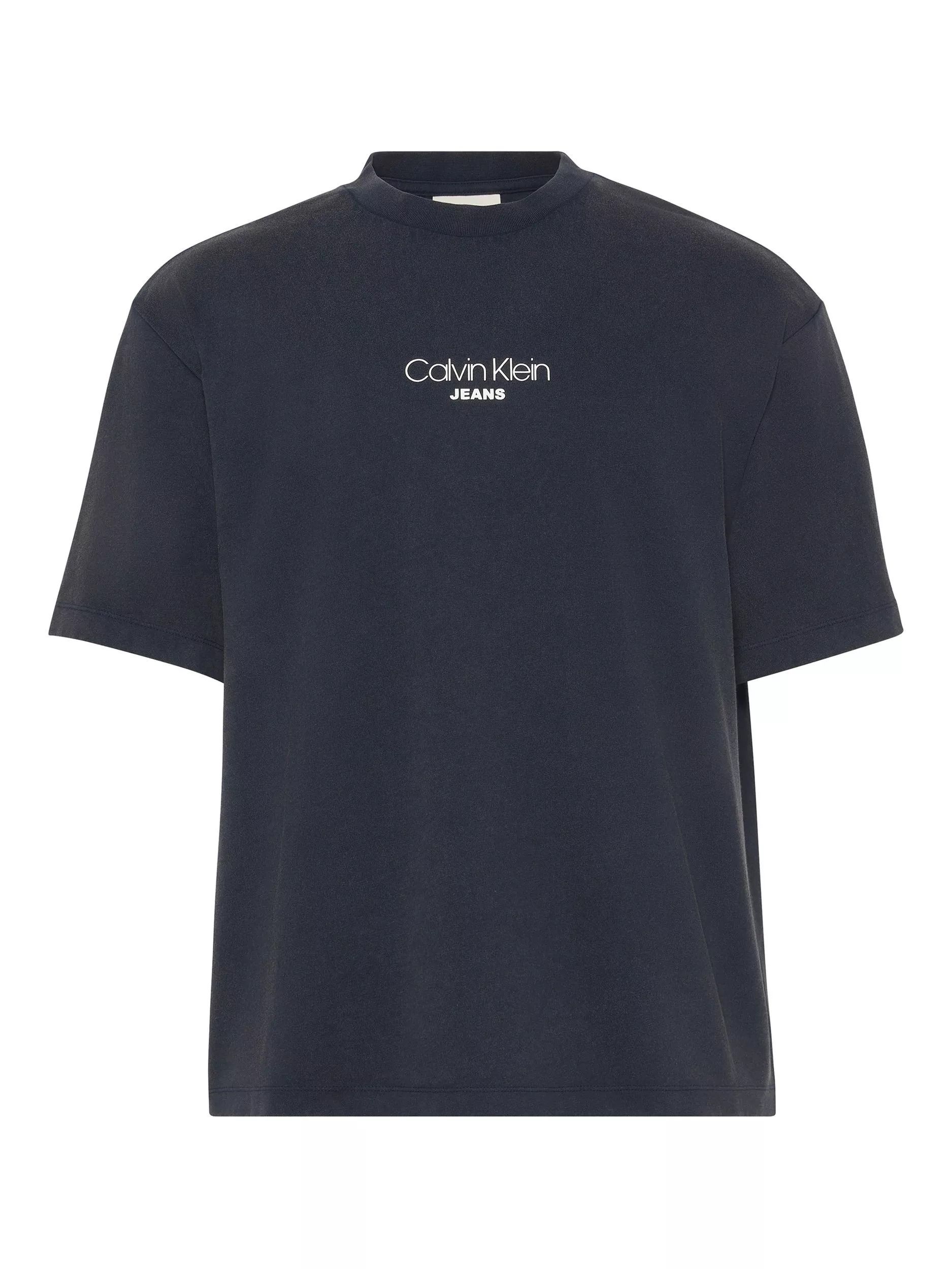 데님 코튼 레귤러 핏 숏 슬리브 로고 티셔츠 Jeans Cotton Regular Fit Short Sleeve Logo T-Shirt 113146620 Sky Captain
