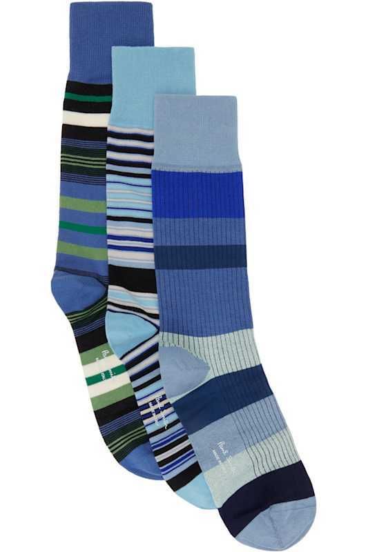 블루 믹스 삭스 Three-Pack Blue Mix Socks 16807221