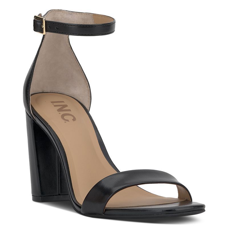 여성 샌들 Women's Lexini Two-Piece Sandals, Created for Macy's 10473401 Black Leather