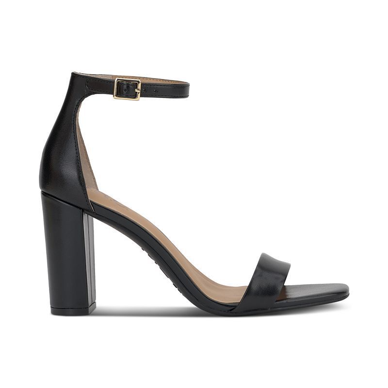 여성 샌들 Women's Lexini Two-Piece Sandals, Created for Macy's 10473401 Black Leather