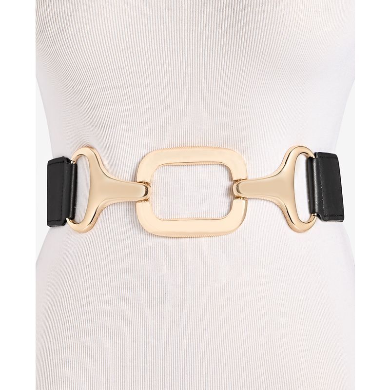 청키 스트래치 벨트 Chunky Interlock Stretch Belt, Exclusively at Macy's 20432314 Black Gold