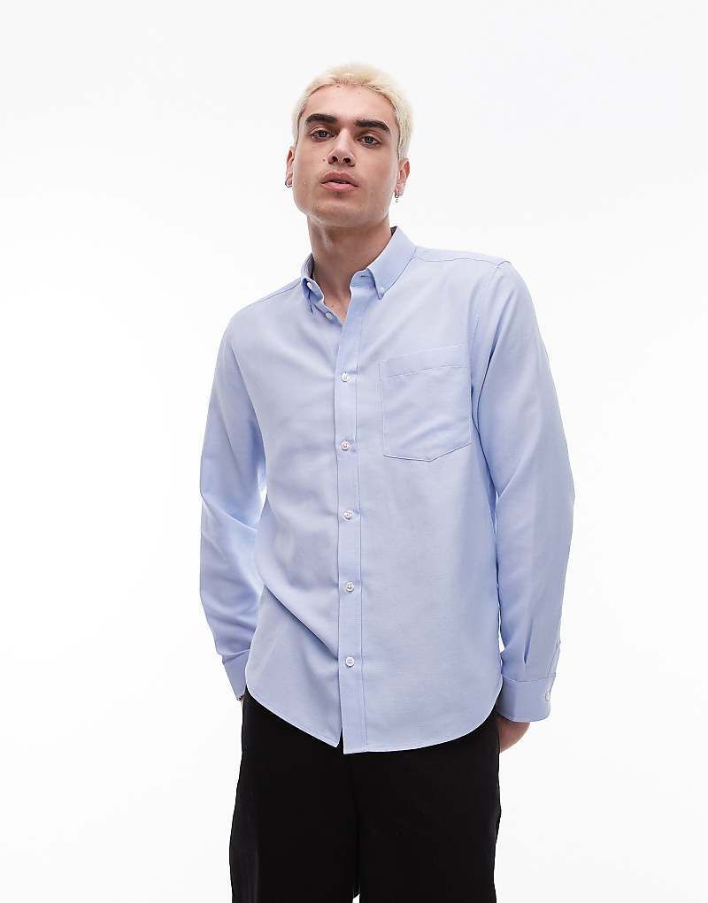 셔츠 라이트 블루 Langarmliges, elegantes Hemd in Hellblau mit Struktur 208057947Blau