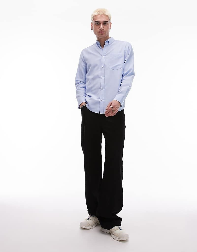 셔츠 라이트 블루 Langarmliges, elegantes Hemd in Hellblau mit Struktur 208057947Blau