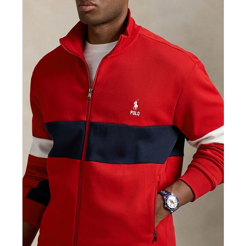 남성 빅 톨 트랙 자켓 Men's Big & Tall Double-Knit Track Jacket 20604051 Rl 2000 Red Multi