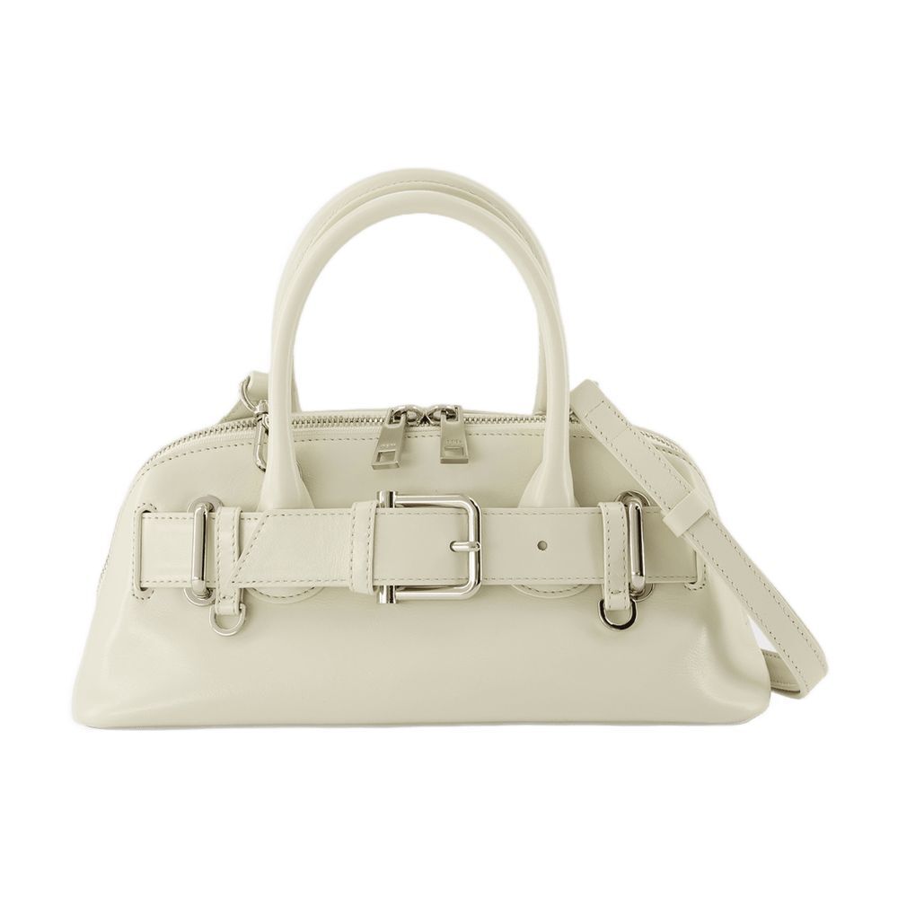 집업 미니 숄더 가방 가죽 크림 Zip Brocle Mini Shoulder Bag - Osoi - Leather - Cream