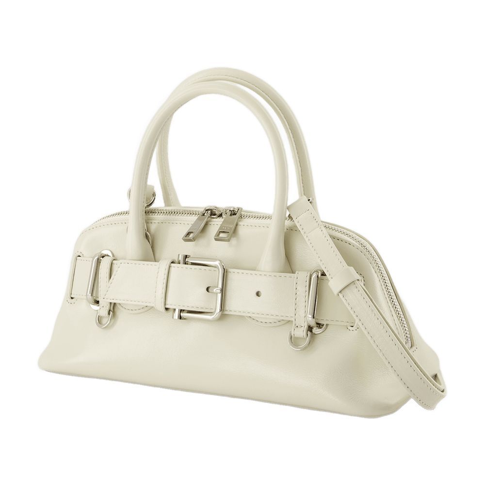집업 미니 숄더 가방 가죽 크림 Zip Brocle Mini Shoulder Bag - Osoi - Leather - Cream
