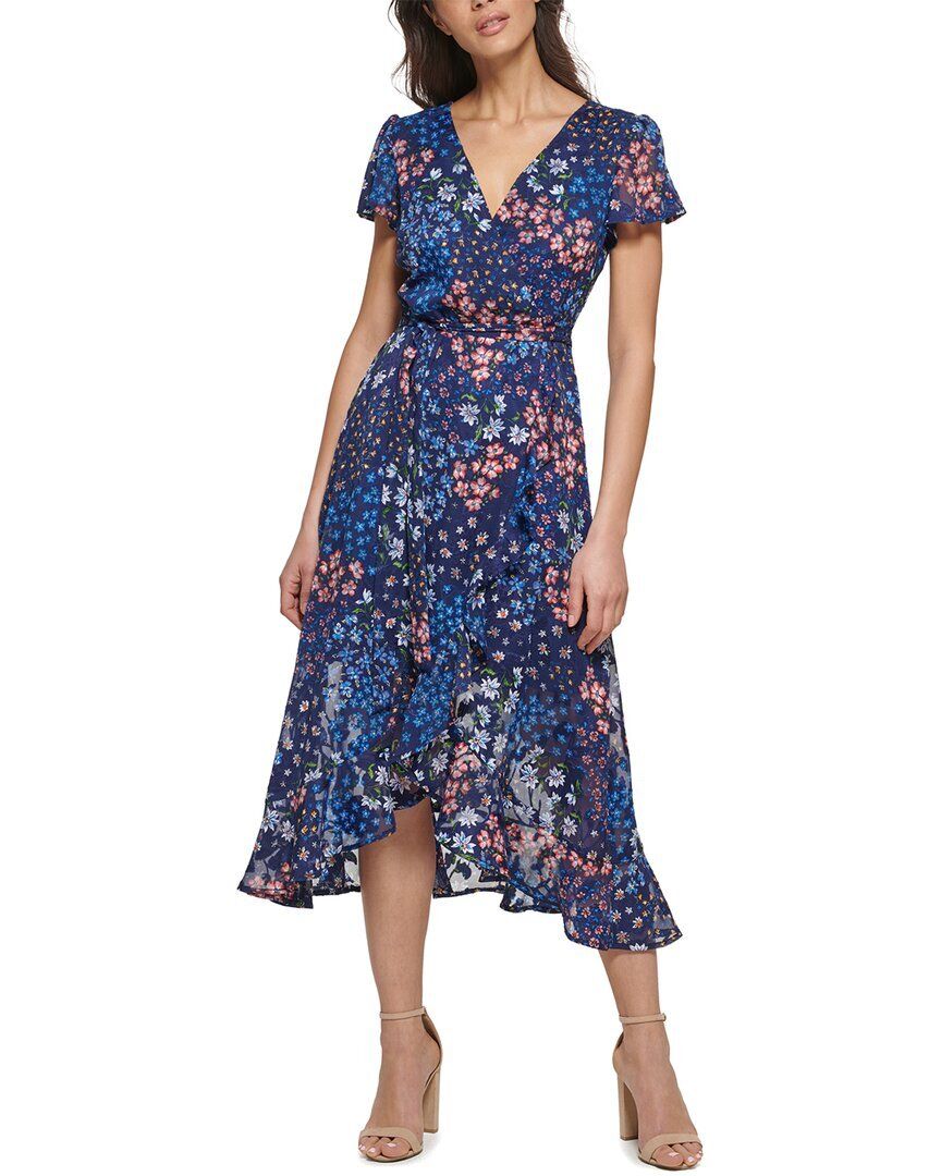 프린팅 쉬폰 미디 Kensie Printed Burnout Chiffon Midi D 1050602423