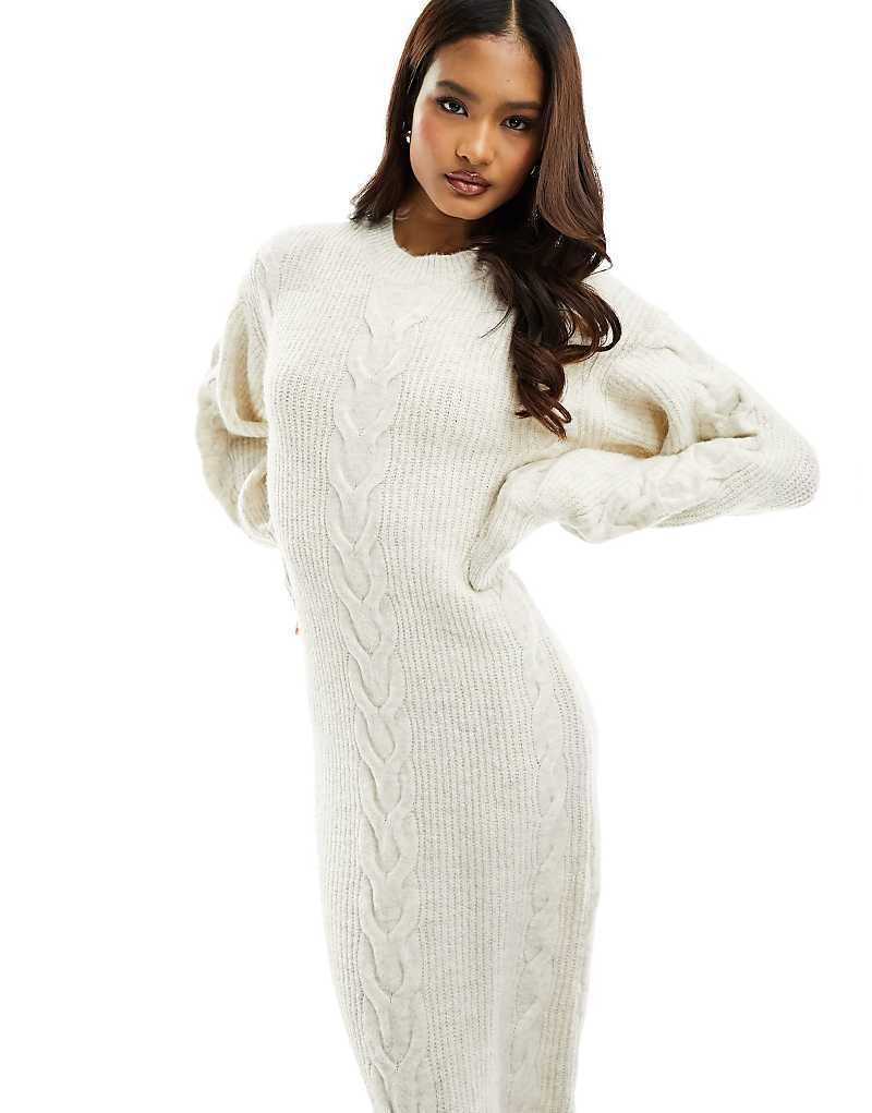 Midi-Pulloverkleid in Cremeweiß 205683941Creme