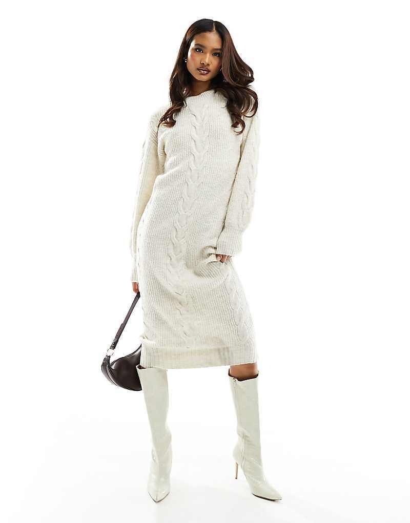 Midi-Pulloverkleid in Cremeweiß 205683941Creme