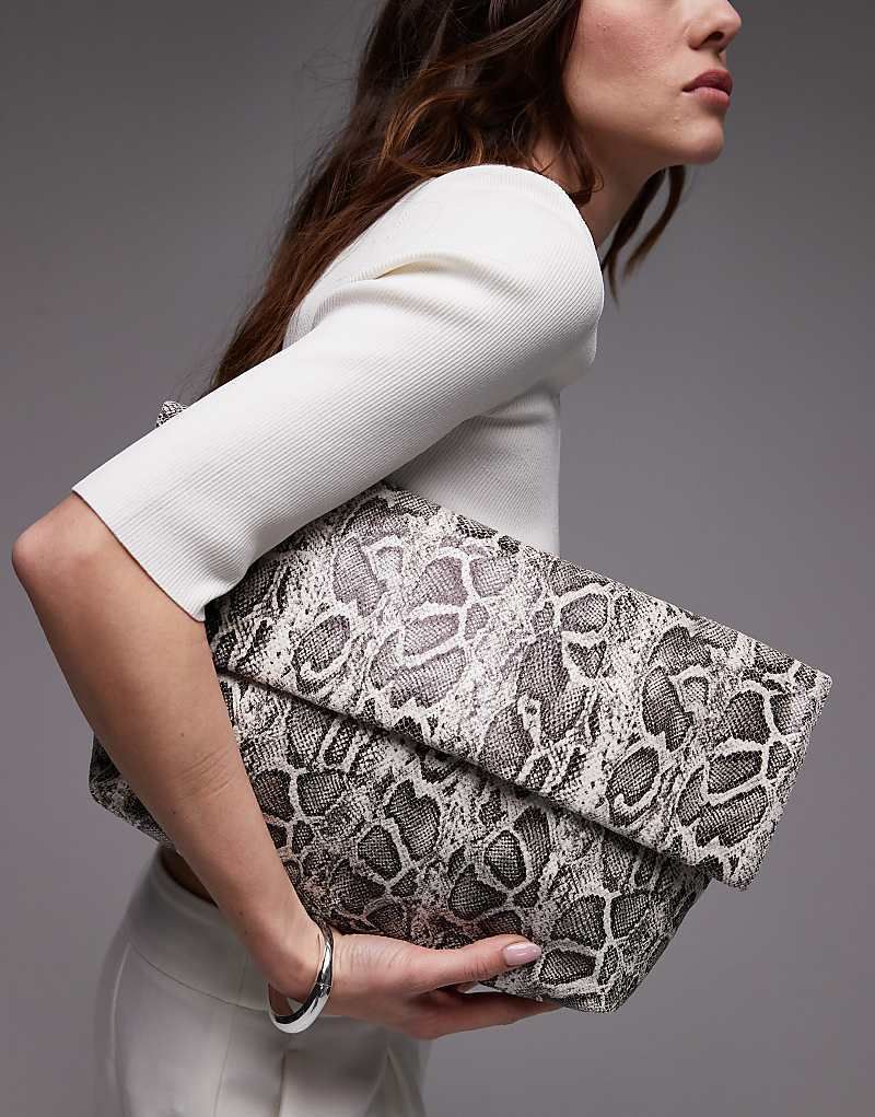 Georgia   Gefaltete Clutch-Handtasche mit Schlangenmuster 207769005SCHLANGENMUSTER