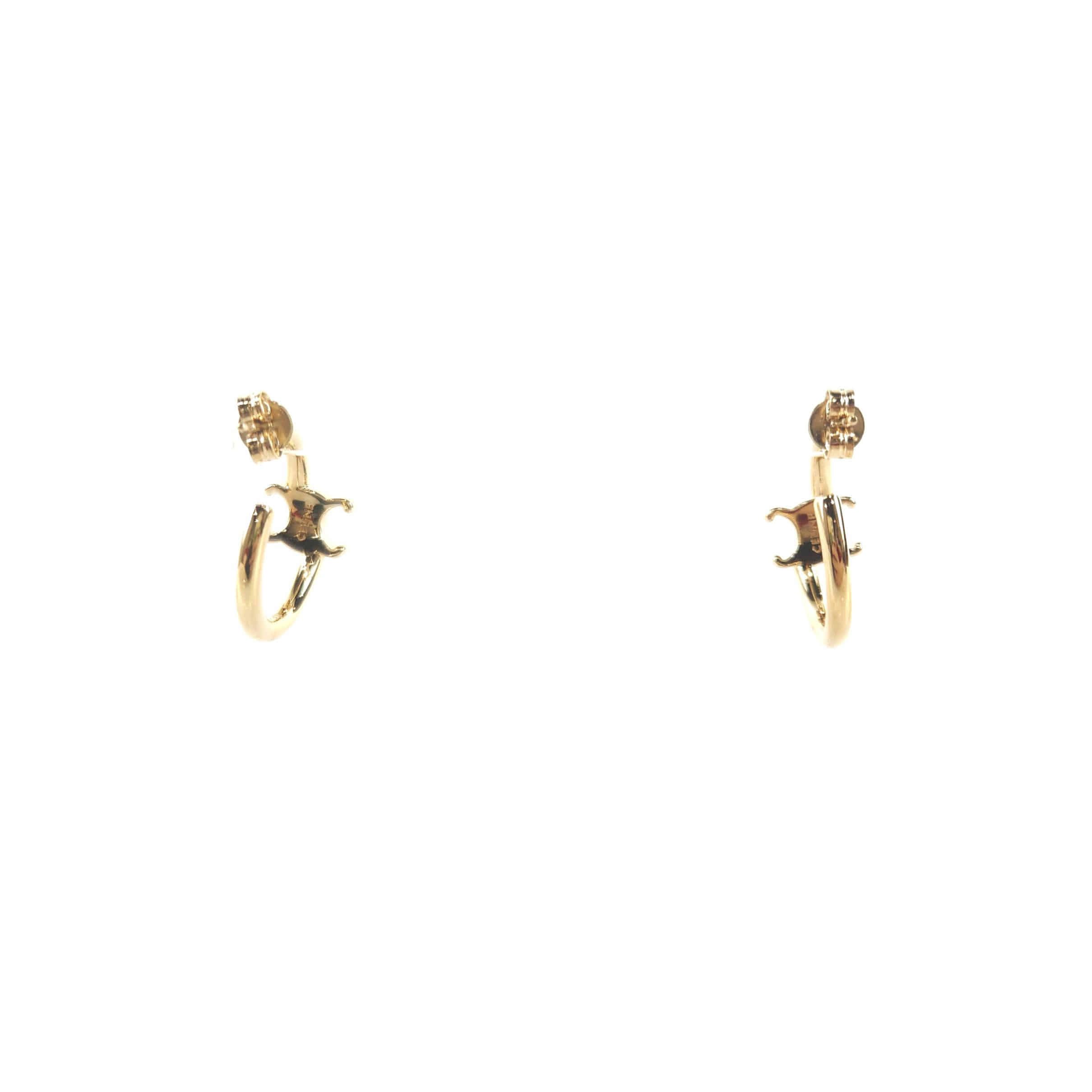 Celine Asymmetric Hoop Earrings 460RD6BRA 8993 | eBay