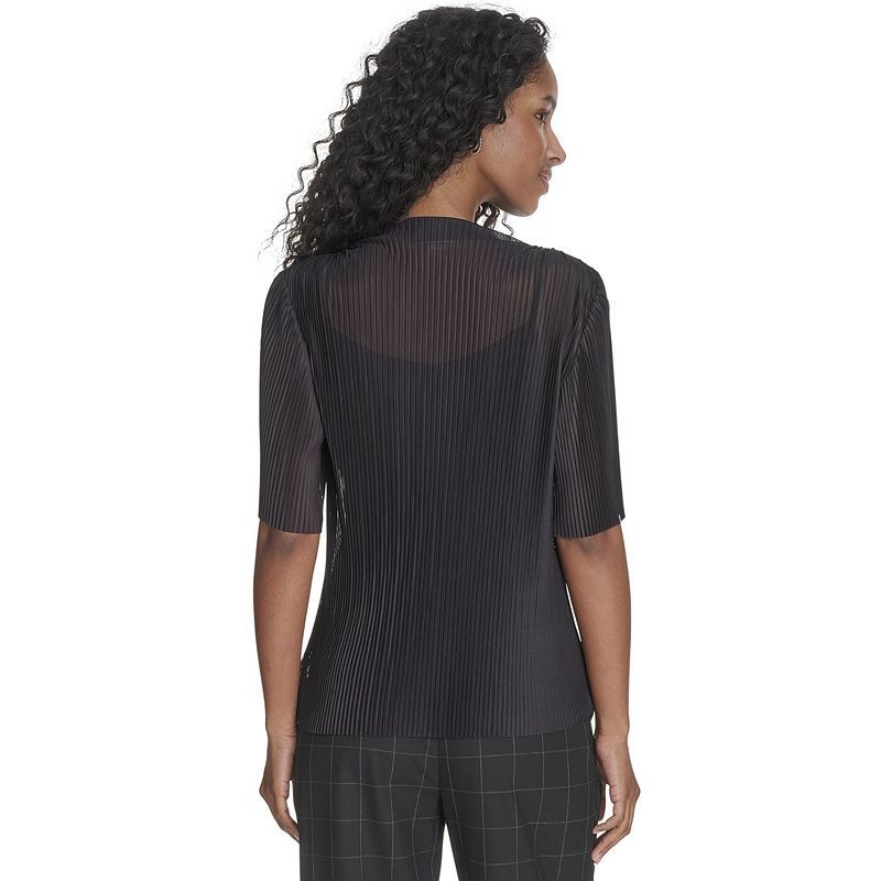 여성 메쉬 탑 Women's Mesh Elbow-Sleeve High-Neck Top 20649028 Black