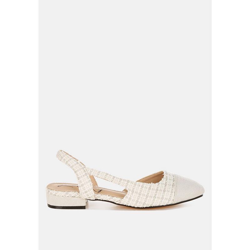 트위드 슬링백 샌들 Karita Tweed Slingback Sandals 21030525 Off-white