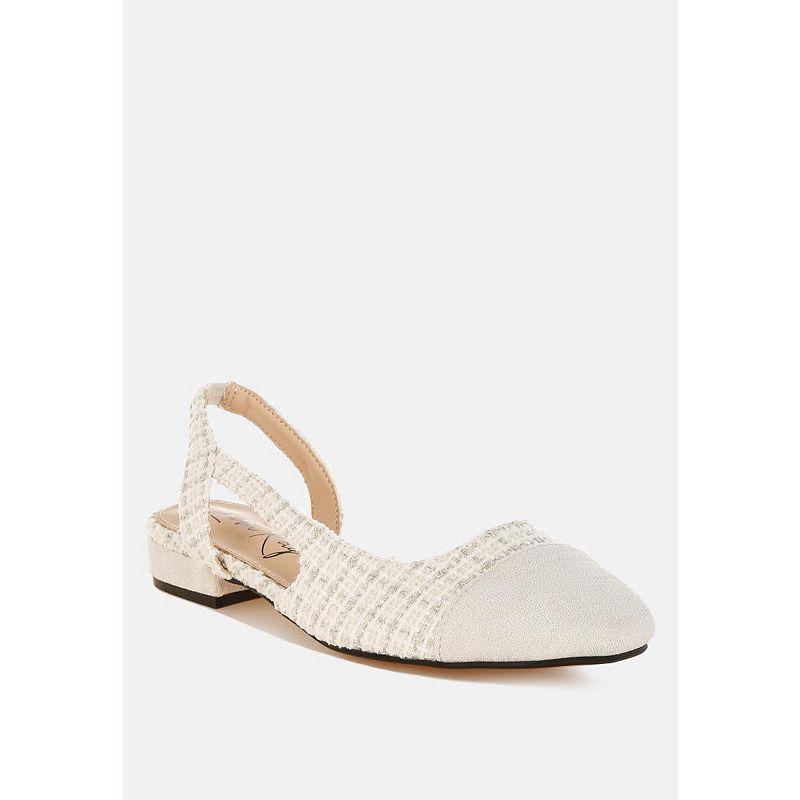 트위드 슬링백 샌들 Karita Tweed Slingback Sandals 21030525 Off-white